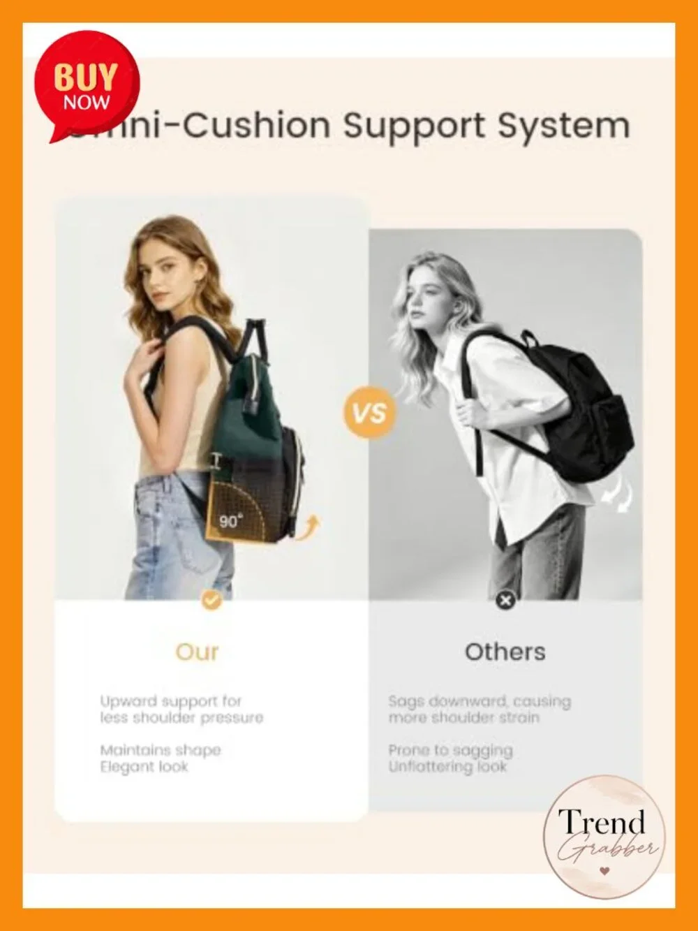 Quilted Laptop Backpack Women Waterproof Nylon Work Travel Bag_5